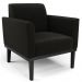 Sofá Namoradeira e 1 Poltrona Base Madeira Preto Maressa Suede Preto - Ibiza