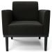 Sofá Namoradeira e 1 Poltrona Base Madeira Preto Maressa Suede Preto - Ibiza