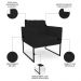Sofá Namoradeira e 2 Poltronas Base Industrial Preto Ana Linho Preto - Ibiza