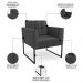 Sofá Namoradeira e 2 Poltronas Base Industrial Preto Ana Sintético Preto - Ibiza