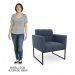 Sofá Namoradeira e 2 Poltronas Base Industrial Preto Ana Suede Azul Marinho - Ibiza
