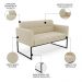 Sofá Namoradeira e 2 Poltronas Base Industrial Preto Ana Suede Bege - Ibiza