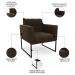 Sofá Namoradeira e 2 Poltronas Base Industrial Preto Ana Suede Marrom - Ibiza