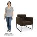 Sofá Namoradeira e 2 Poltronas Base Industrial Preto Ana Suede Marrom - Ibiza
