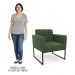 Sofá Namoradeira e 2 Poltronas Base Industrial Preto Ana Suede Verde - Ibiza