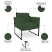 Sofá Namoradeira e 2 Poltronas Base Industrial Preto Ana Veludo Verde - Ibiza