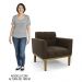 Sofá Namoradeira e 2 Poltronas Base Madeira Castanho Ana Suede Marrom - Ibiza