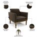 Sofá Namoradeira e 2 Poltronas Base Madeira Castanho Maressa Suede Marrom - Ibiza