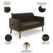Sofá Namoradeira e 2 Poltronas Base Madeira Castanho Maressa Suede Marrom - Ibiza