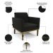 Sofá Namoradeira e 2 Poltronas Base Madeira Castanho Maressa Suede Preto - Ibiza