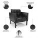 Sofá Namoradeira e 2 Poltronas Base Madeira Preto Ana Sintético PU Preto - Ibiza