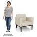 Sofá Namoradeira e 2 Poltronas Base Madeira Preto Ana Veludo Luxo Off White - Ibiza