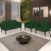 Sofá Namoradeira e 2 Poltronas Base Madeira Preto Ana Veludo Luxo Verde - Ibiza