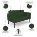 Sofá Namoradeira e 2 Poltronas Base Madeira Preto Ana Veludo Luxo Verde - Ibiza