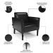 Sofá Namoradeira e 2 Poltronas Base Madeira Preto Maressa Sintético PU Preto - Ibiza