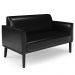 Sofá Namoradeira e 2 Poltronas Base Madeira Preto Maressa Sintético PU Preto - Ibiza