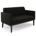 Sofá Namoradeira e 2 Poltronas Base Madeira Preto Maressa Suede Preto - Ibiza