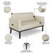 Sofá Namoradeira e 2 Poltronas Base Madeira Preto Maressa Veludo Luxo Off White - Ibiza
