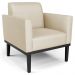 Sofá Namoradeira e 2 Poltronas Base Madeira Preto Maressa Veludo Luxo Off White - Ibiza