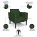 Sofá Namoradeira e 2 Poltronas Base Madeira Preto Maressa Veludo Luxo Verde - Ibiza