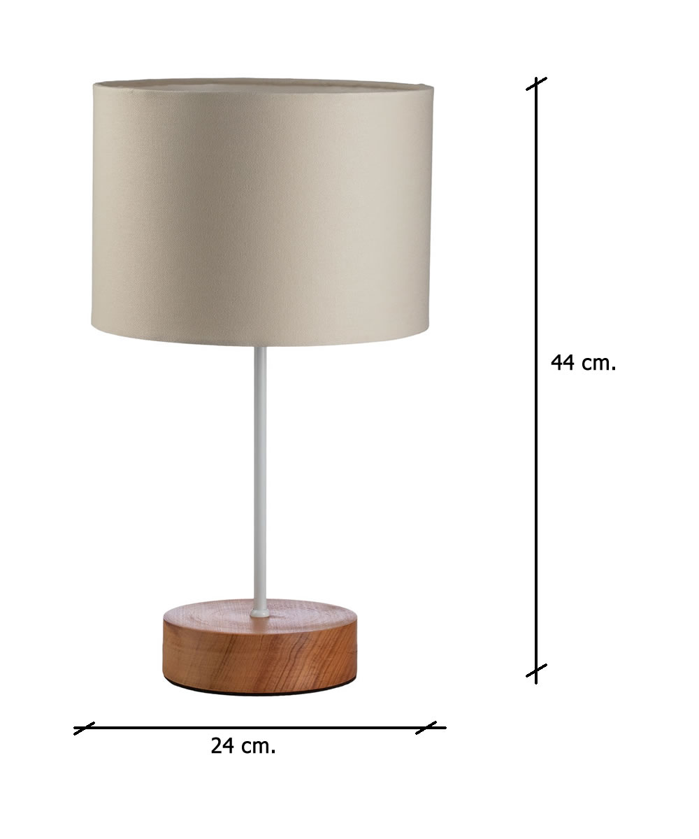 Abajur Luminária de mesa bege  madeira Ana