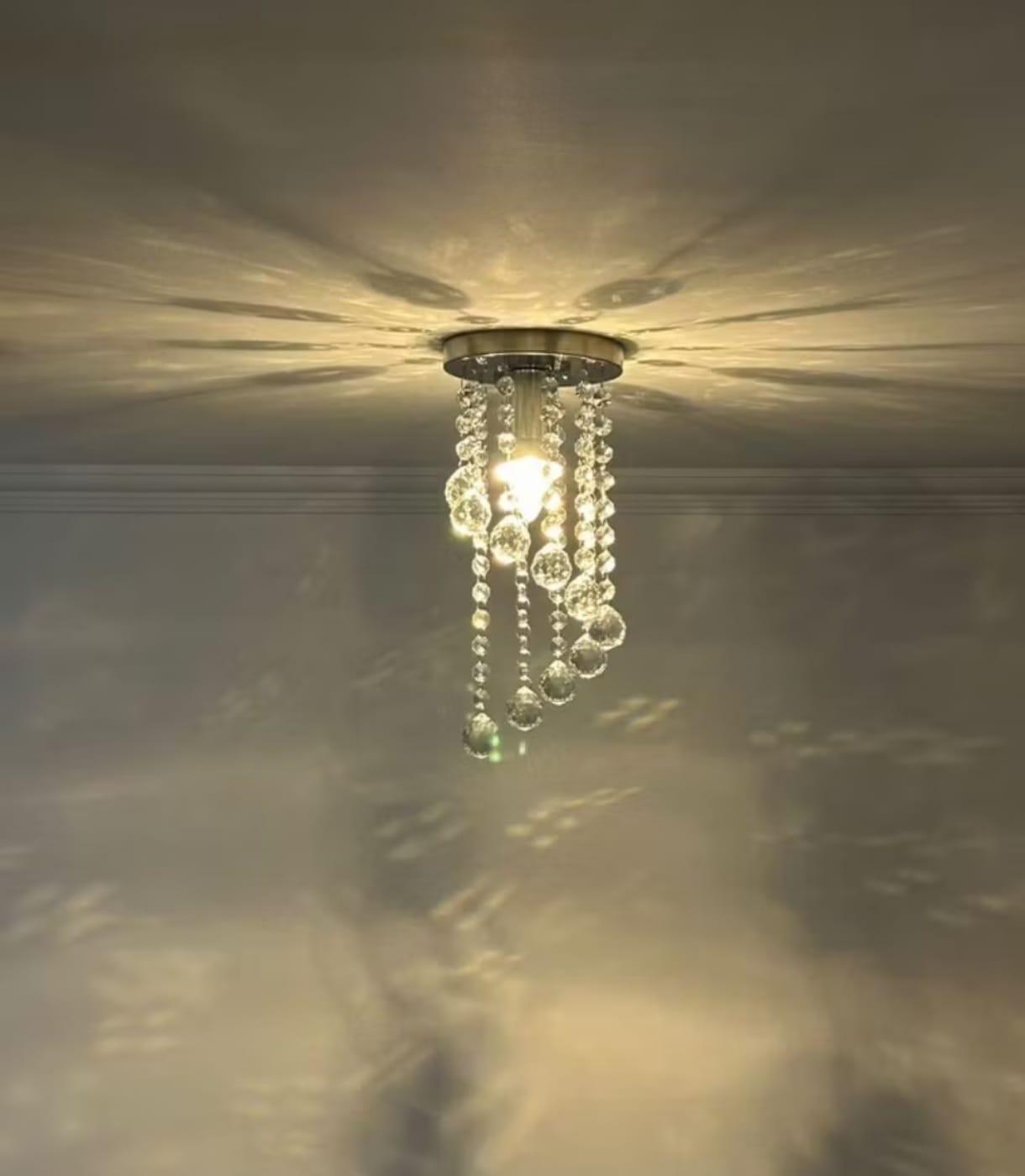 Lustre De Cristal Legítimo K9 com 30 Cm De Altura e Soquete E27 comum