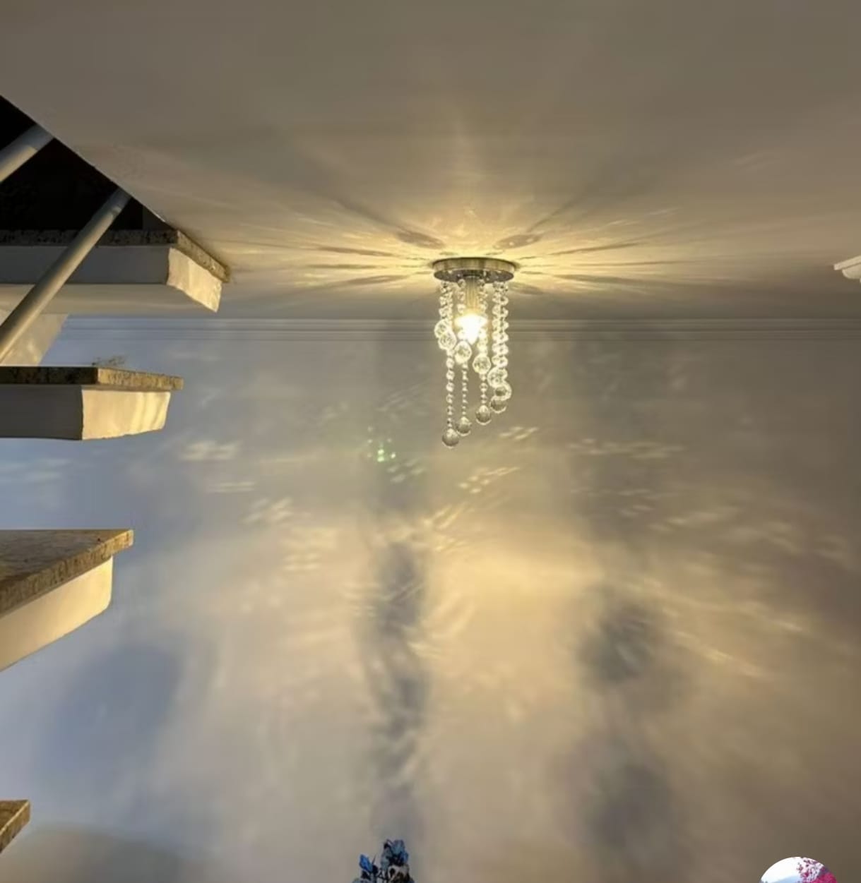 Lustre De Cristal Legítimo K9 com 30 Cm De Altura e Soquete E27 comum