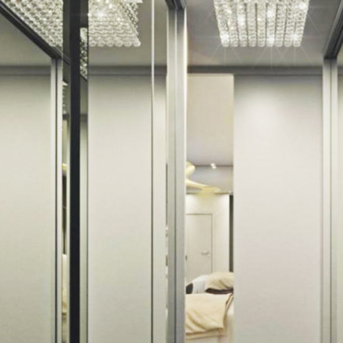 Lustre Para Sala De Cristal Legítimo K9 Base Inox 80x25 Cm