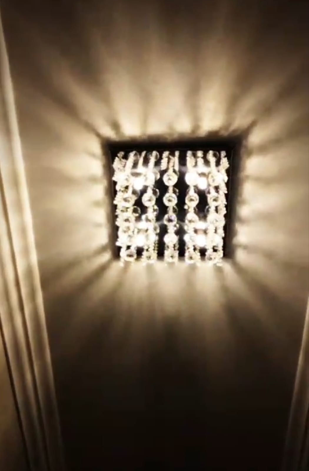 Lustre Para Sala Quarto De Cristal K9 Legítimo Base 30x30 Cm