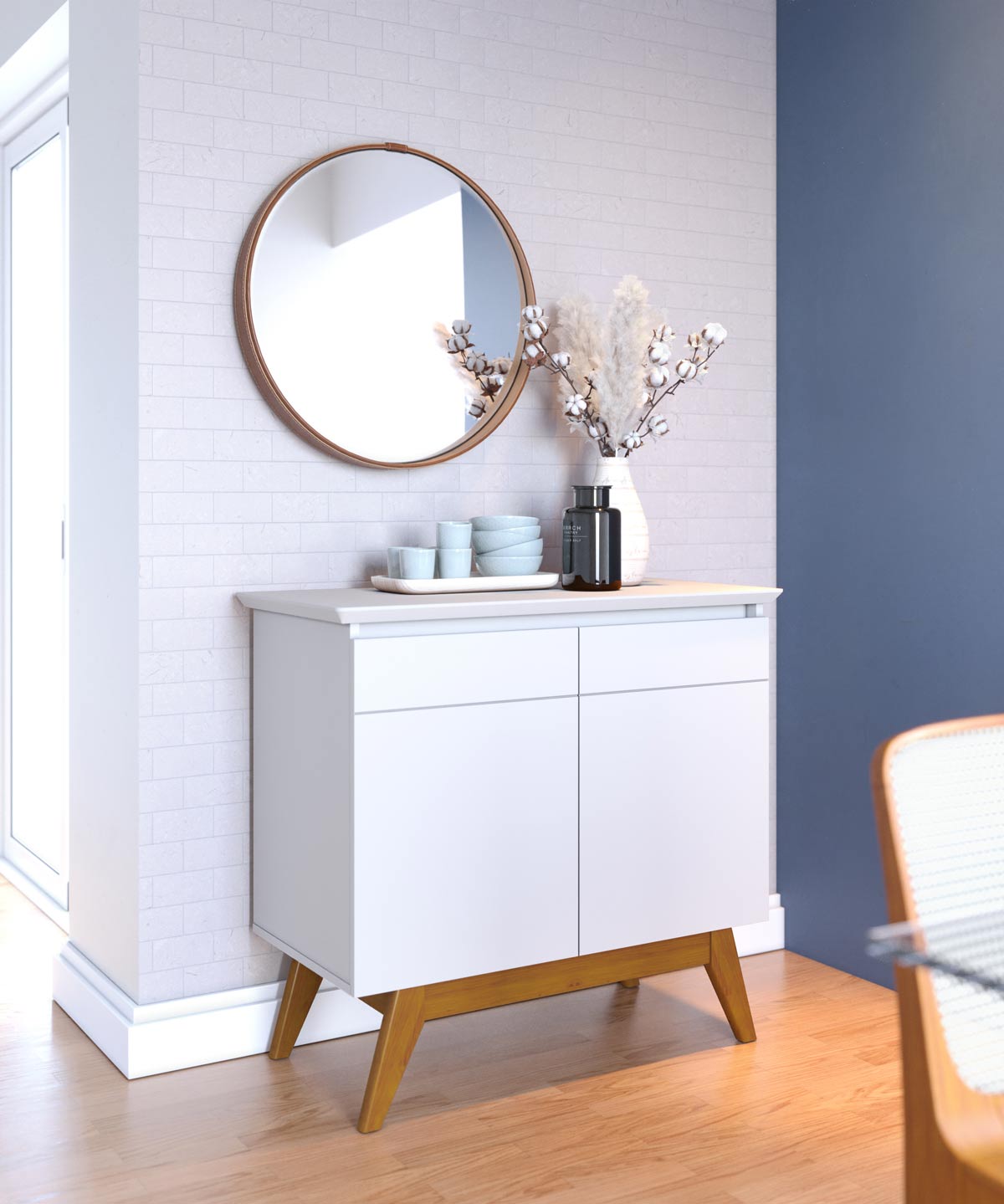 Buffet Classic 2 Portas Branco Acetinado - Imcal Móveis