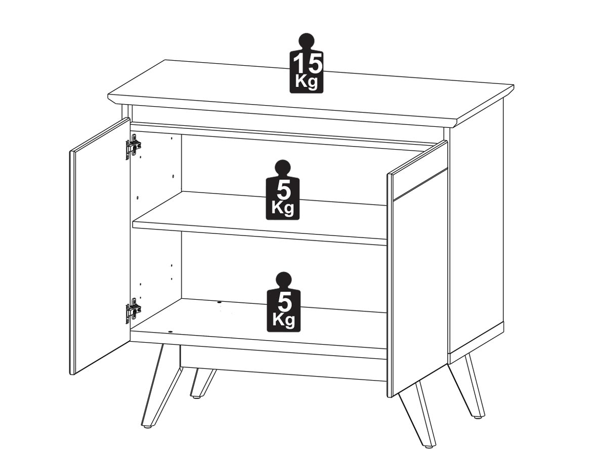Buffet Classic 2 Portas Branco Acetinado - Imcal Móveis
