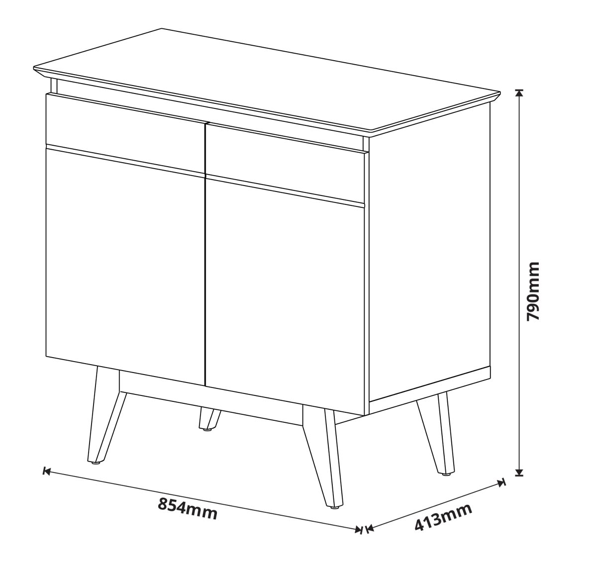 Buffet Classic 2 Portas Branco Acetinado - Imcal Móveis