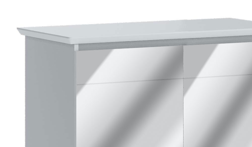 Buffet Classic 2 Portas Branco Acetinado e Espelho - Imcal Móveis