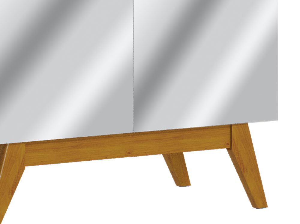 Buffet Classic 2 Portas Branco Acetinado e Espelho - Imcal Móveis