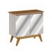 Buffet Classic 2 Portas Off White com Freijó e Espelho - Imcal Móveis