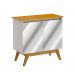 Buffet Classic 2 Portas Off White com Nature e Espelho - Imcal Móveis