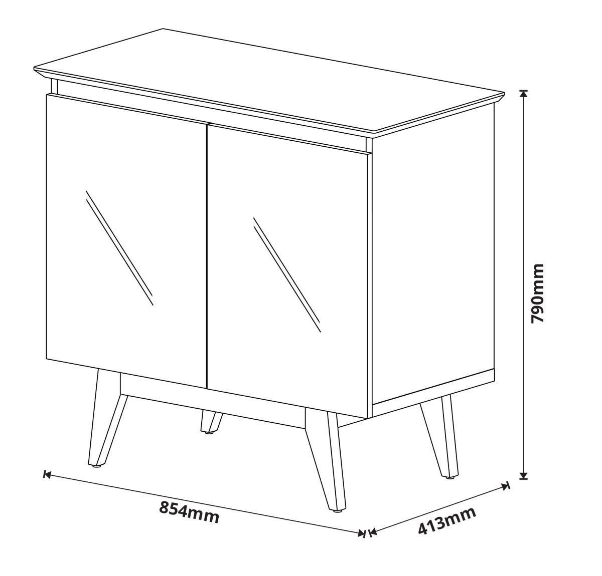 Buffet Classic 2 Portas Off White com Nature e Espelho - Imcal Móveis