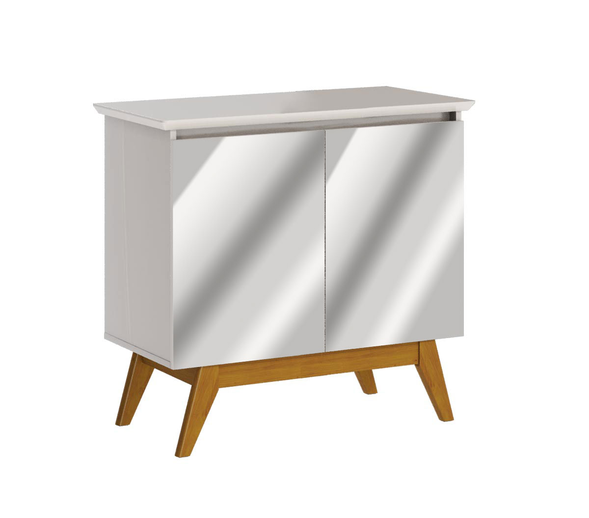 Buffet Classic 2 Portas Off White e Espelho - Imcal Móveis