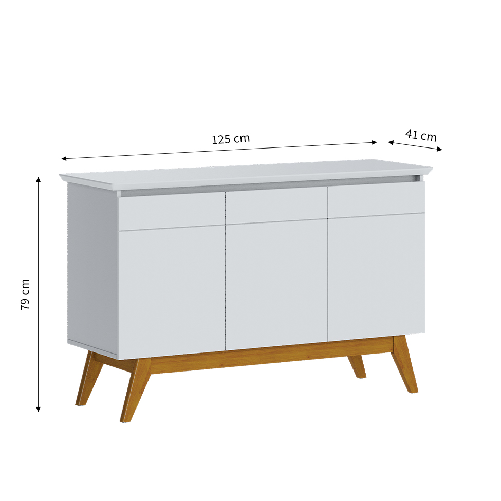 Buffet Classic 3 PT Branco