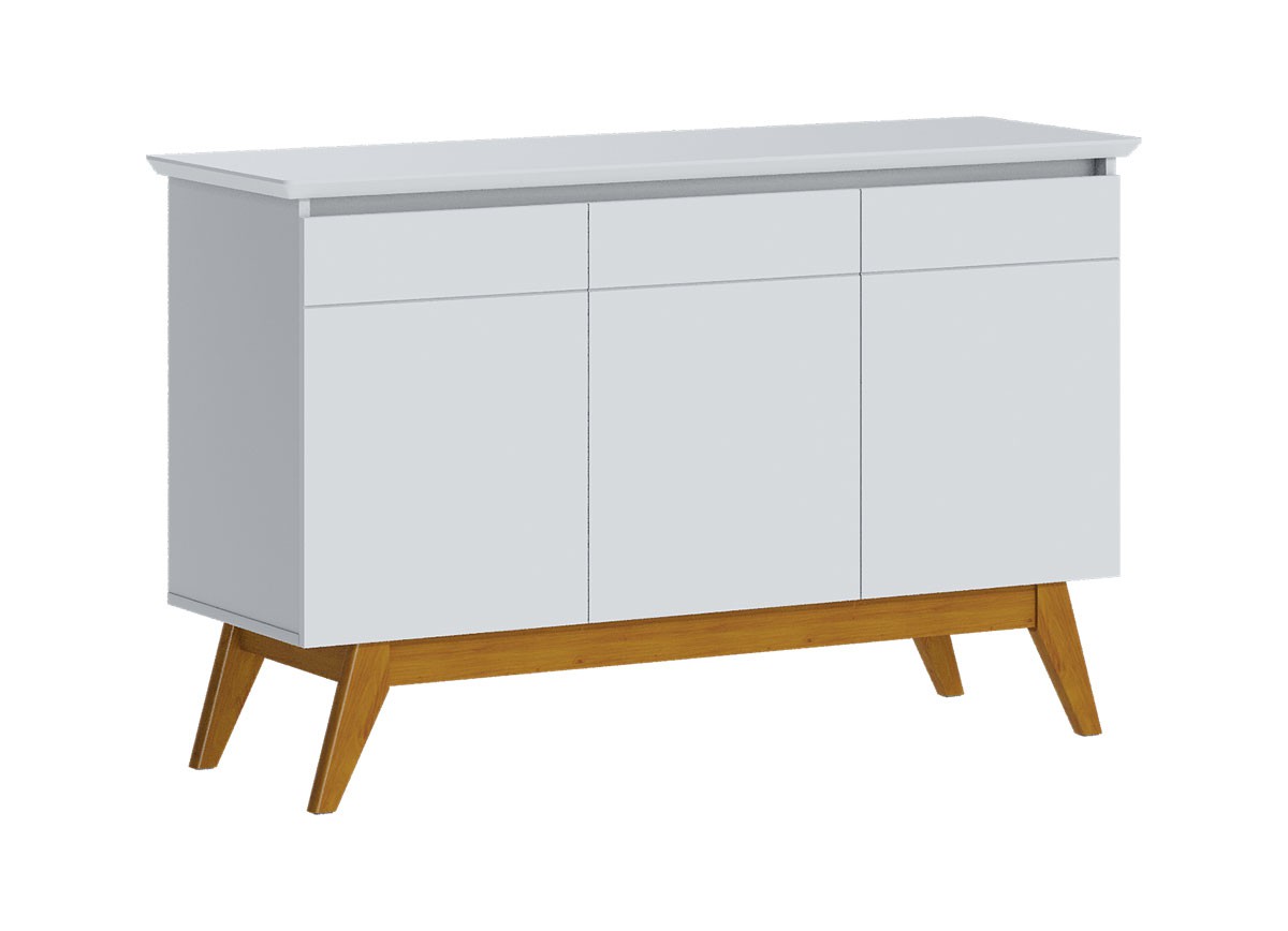 Buffet Classic 3 Portas Branco Acetinado - Imcal Móveis