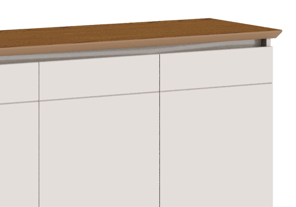 Buffet Classic 3 Portas Off White com Freijó - Imcal Móveis