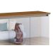 Buffet Classic 3 Portas Off White com Freijó e Espelho - Imcal Móveis