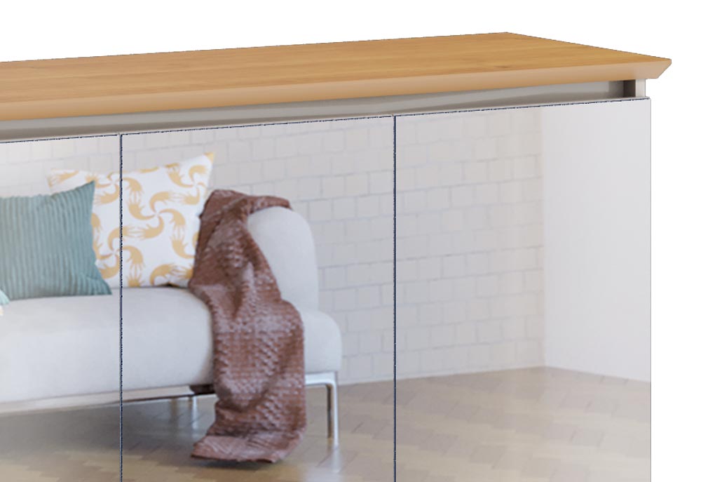 Buffet Classic 3 Portas Off White com Nature e Espelho - Imcal Móveis