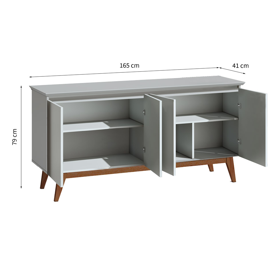 Buffet Classic 4 PT Off White e Freijo Touch
