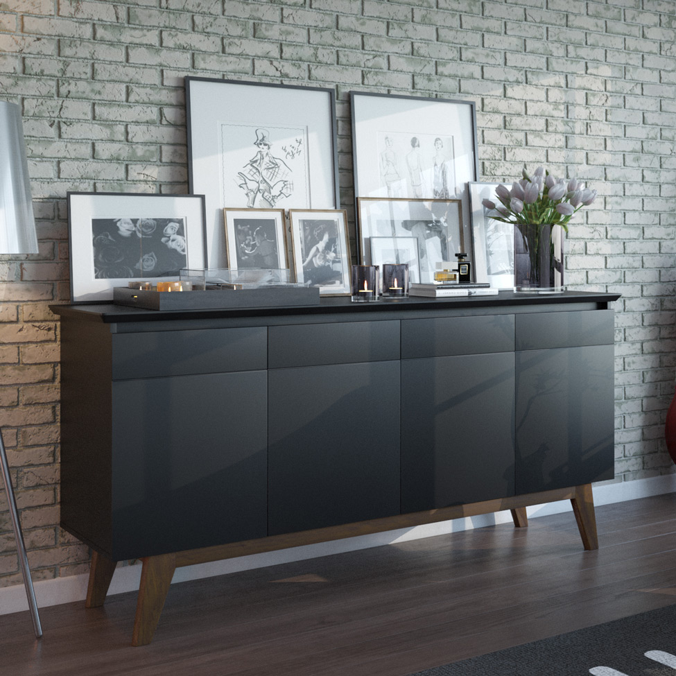 Buffet Classic 4 PT Preto