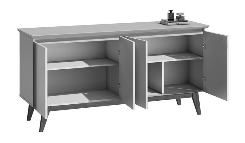 Buffet Classic Branco Acetinado com espelho - Imcal Móveis