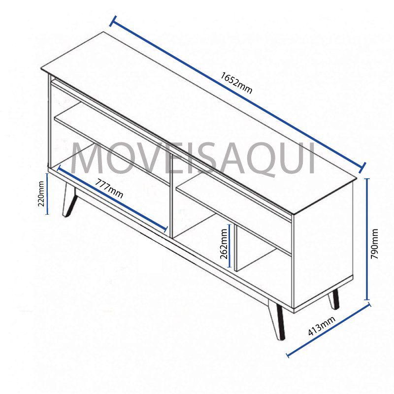 Buffet Classic Branco Acetinado com espelho - Imcal Móveis