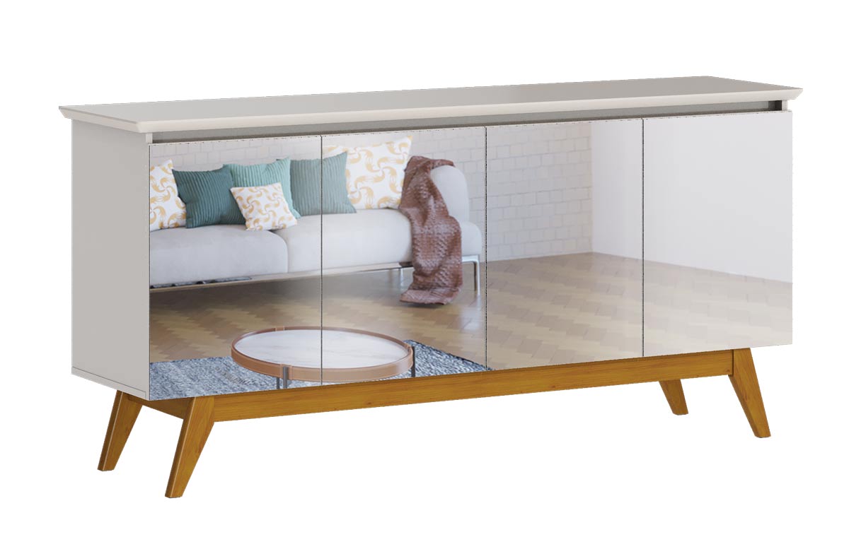 Buffet Classic Off White com Espelho - Imcal Móveis