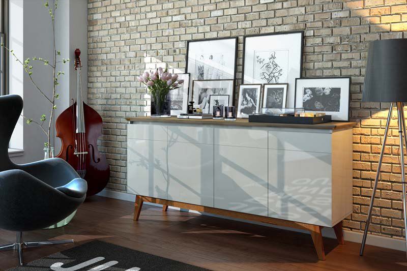 Buffet Classic Off White com Freijó - Imcal Móveis