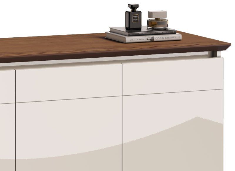 Buffet Classic Off White com Freijó - Imcal Móveis